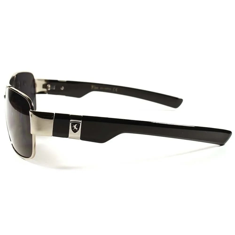 Designer Modern High-End Stylish Fashion Mens Womens Rectangle Silver Sunglasses
